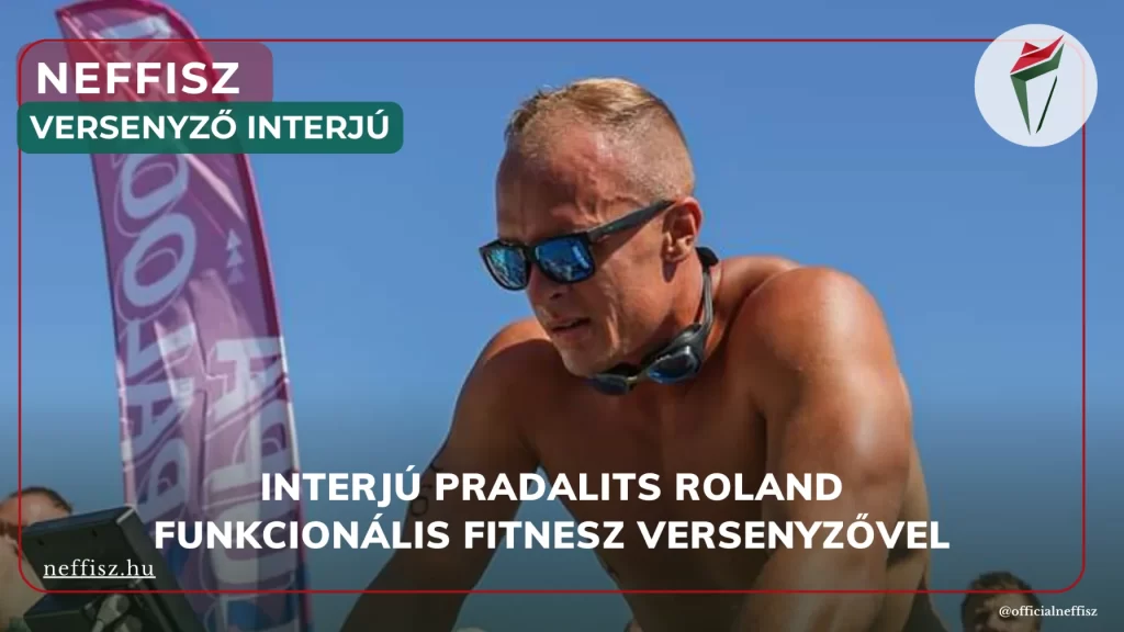 Pradalits Roland funkcionális fitnesz versenyző egy versenyen interjút készít