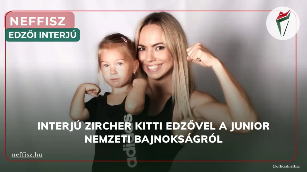 Zircher Kitti a lányával egy fotózáson készül a Neffisz junior nemzeti bajnokságra