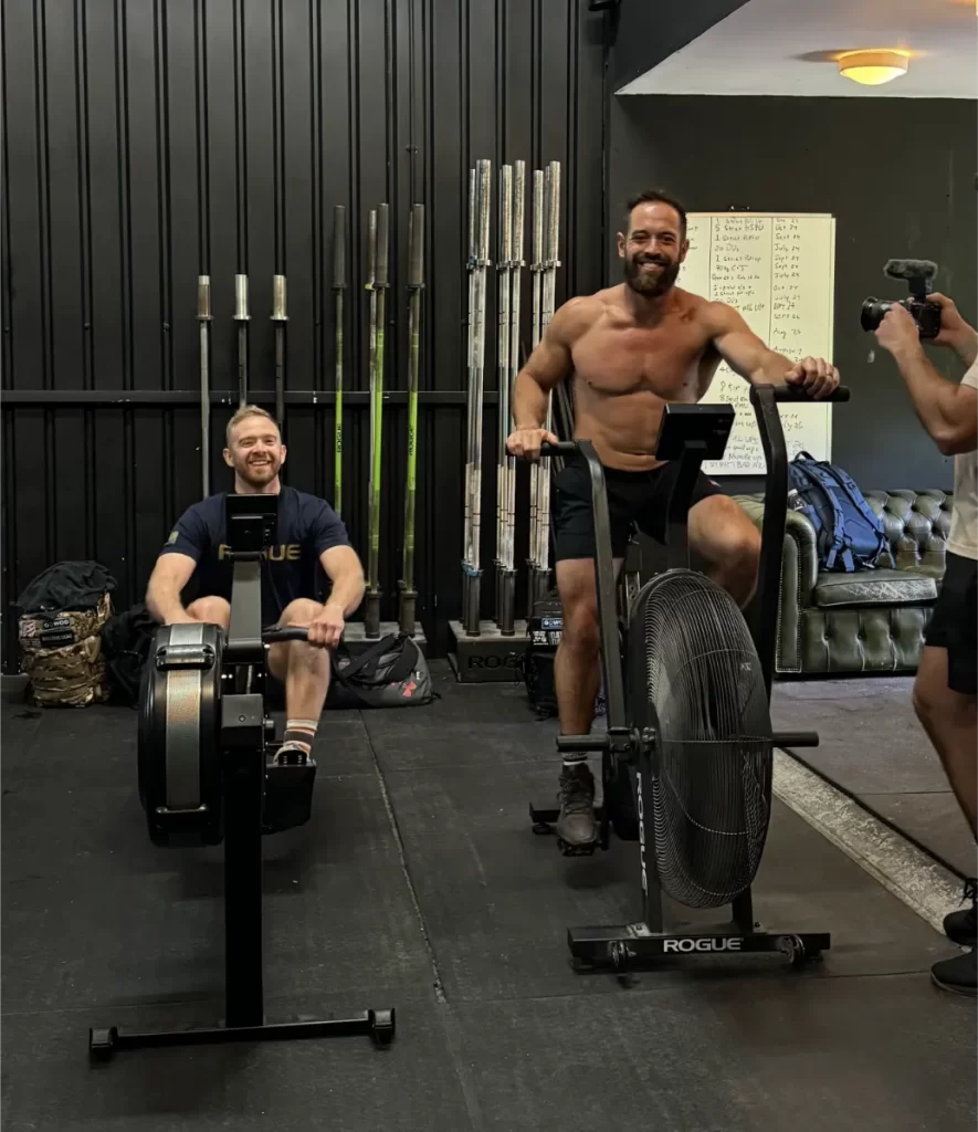 Rich Froning és Ónodi Ferenc közös képe a CrossFit Central Londonban edzés közben