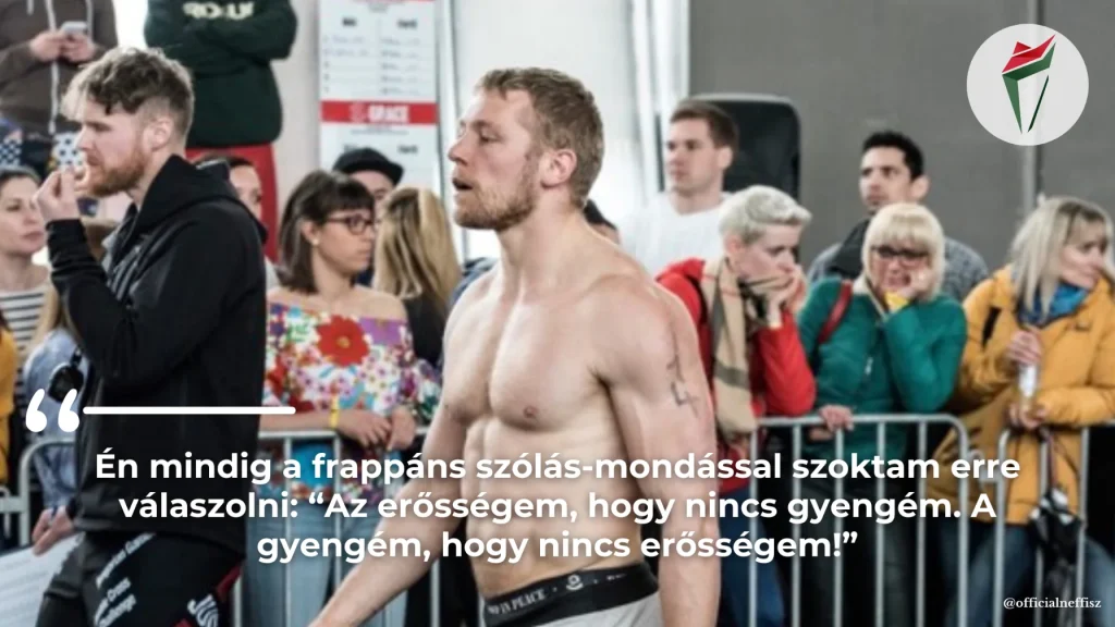 Neffisz interjú Bodnár Ádám funkcionális fitnesz versenyzővel, aki egy idézetet mond