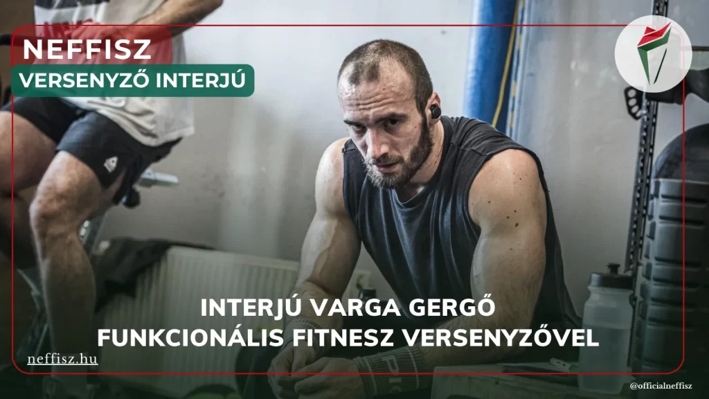 Varga Gergő funkcionális fitnesz versenyző egy versenyen interjút készít